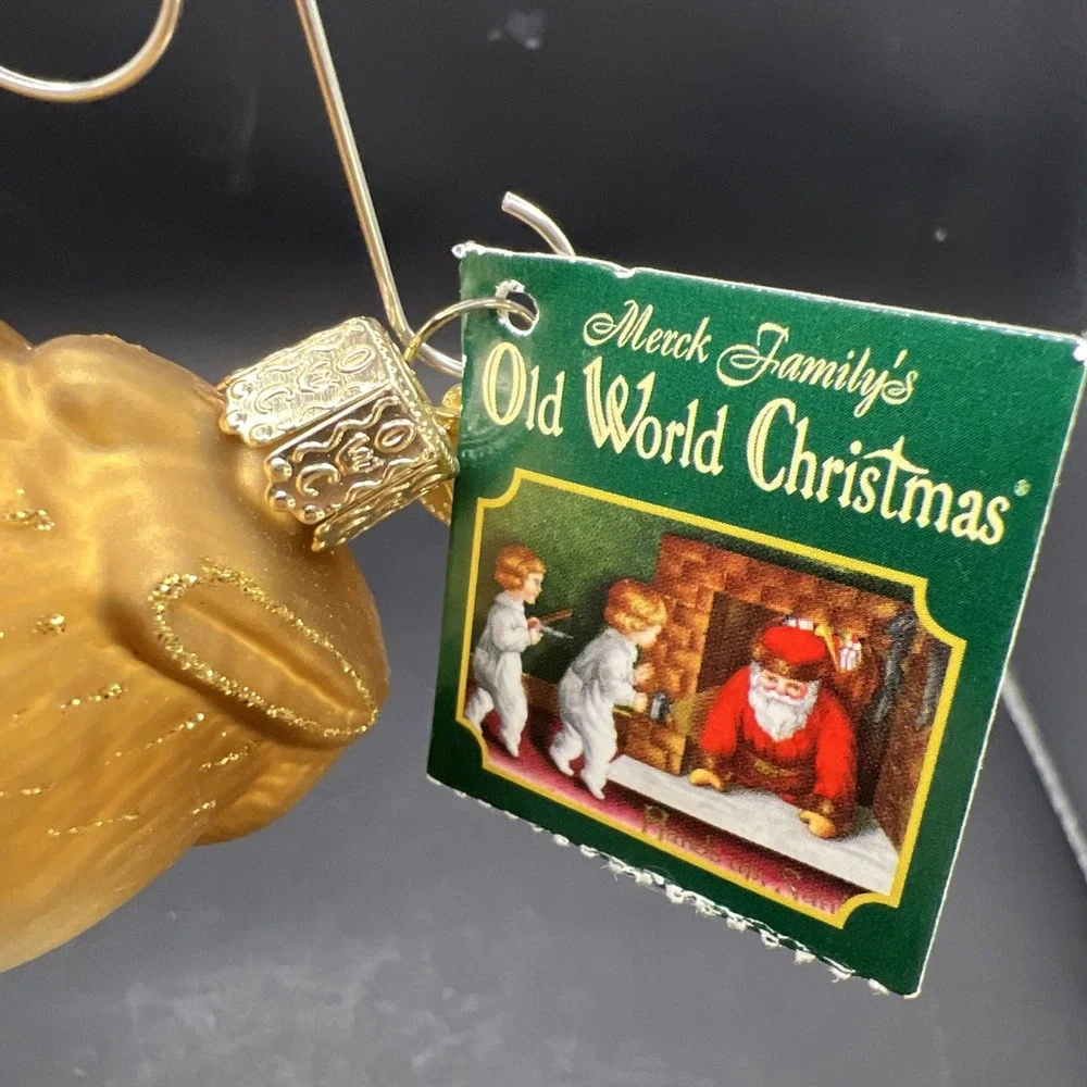 Vintage 2005 Old World Christmas Glass Ornament, Tan Cottontail Bunny
